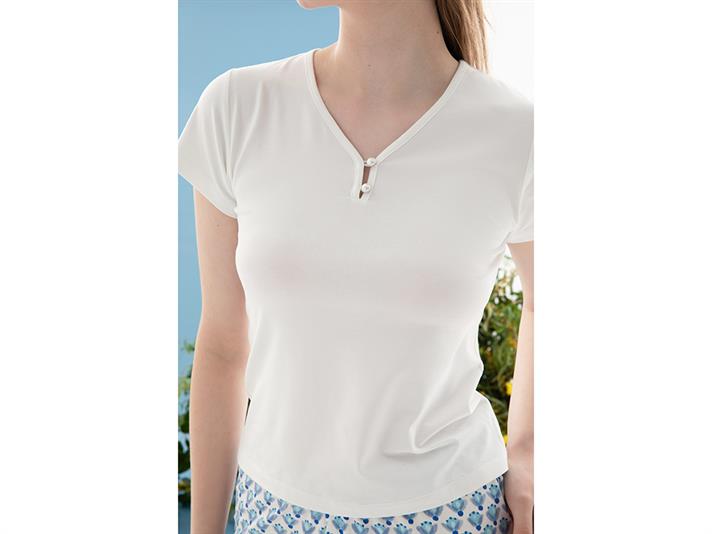 Blue Blanc Vâscoză Femeie Set Pijama M Albastru