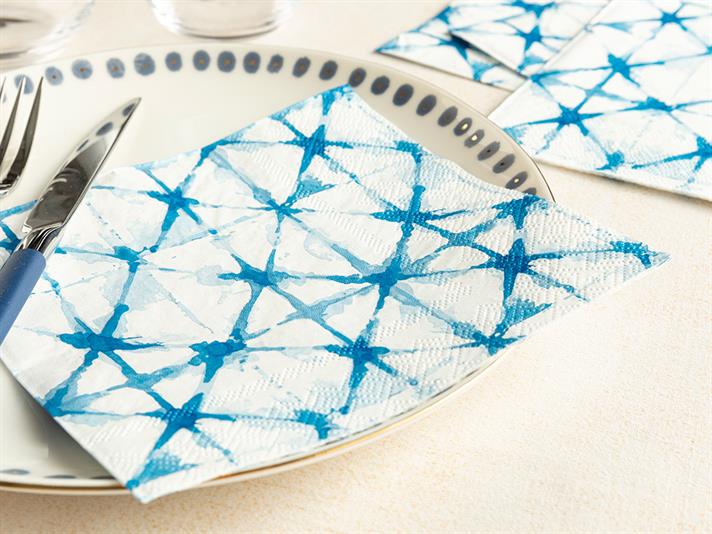 Set 20 șervețele, Blue Bounty, hârtie, 33x33 cm, bleu