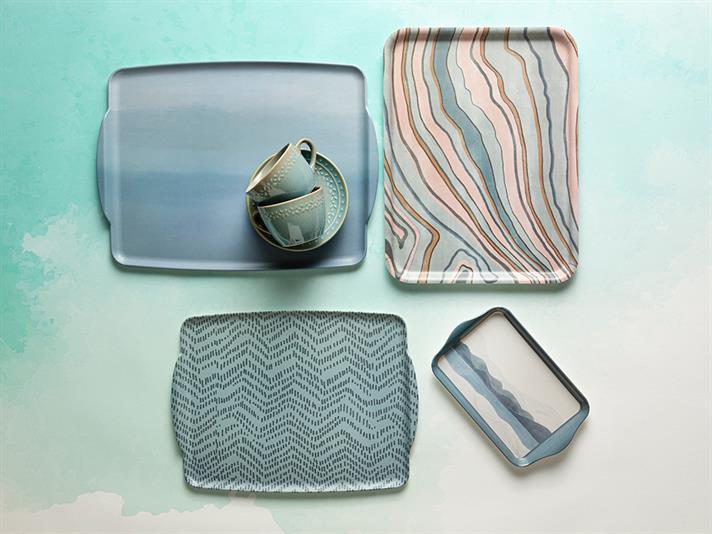 Blue Passion Melamine Nonslip Tray 41x31 cm Blue