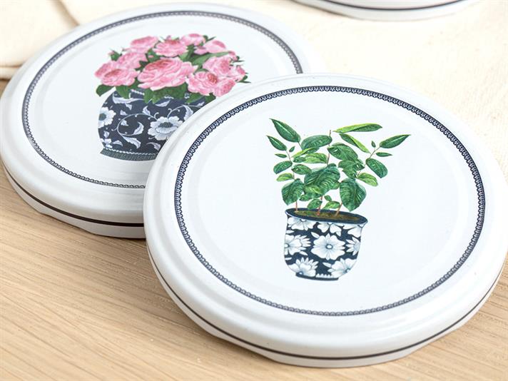 Blueblanc Metal 10 Pieces Jar Lid 82 mm Dark Blue