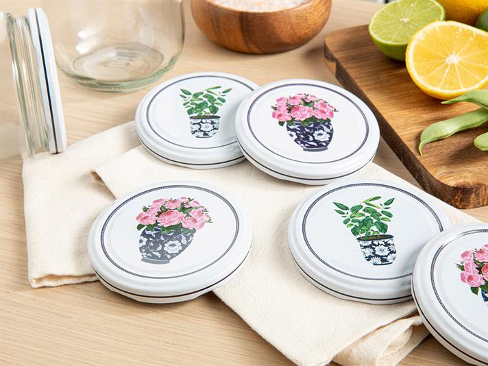 Blueblanc Metal 10 Pieces Jar Lid 82 mm Dark Blue
