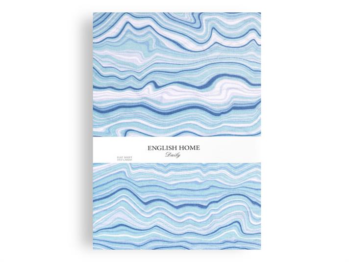 Bluewaves Cu Bumbac Double Cearșaf 240x260 cm Albastru