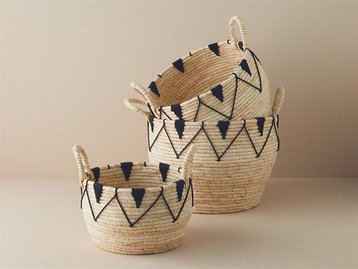 Cos depozitare, Boheme, rachita, 32x24 cm, crem