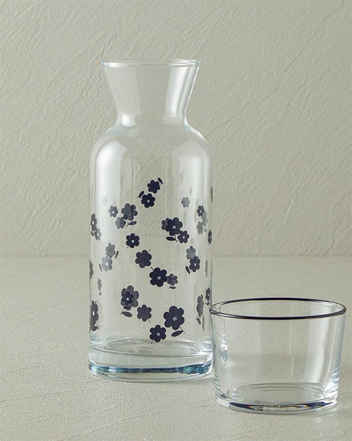Glass Bedside Water Bottle 700 ml Black