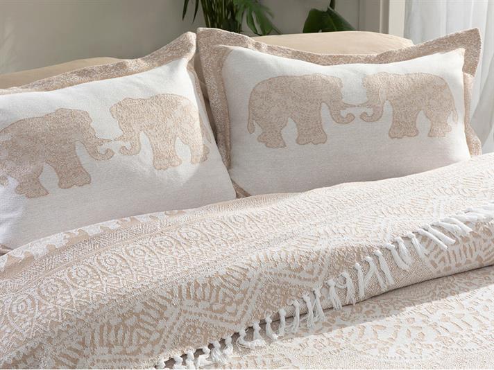 Boho Dream  Țesătură jacard Dublu Set Cuvertură De Pat 240*260 Cm Cafea