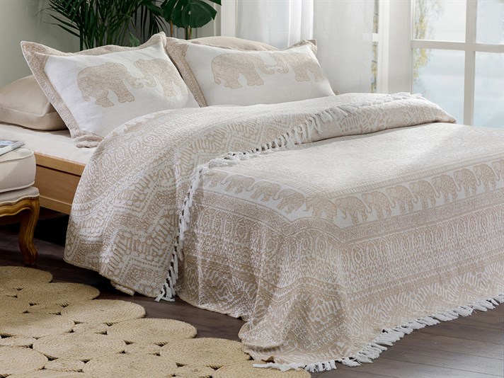 Boho Dream  Țesătură jacard Pentru o persoana  SET CUVERTURĂ DE PAT 160x240 cm Maro