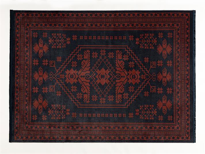 Boho Jacobean Țesătură Covor Decorativ 80x150 cm Bordo - Bleumarin