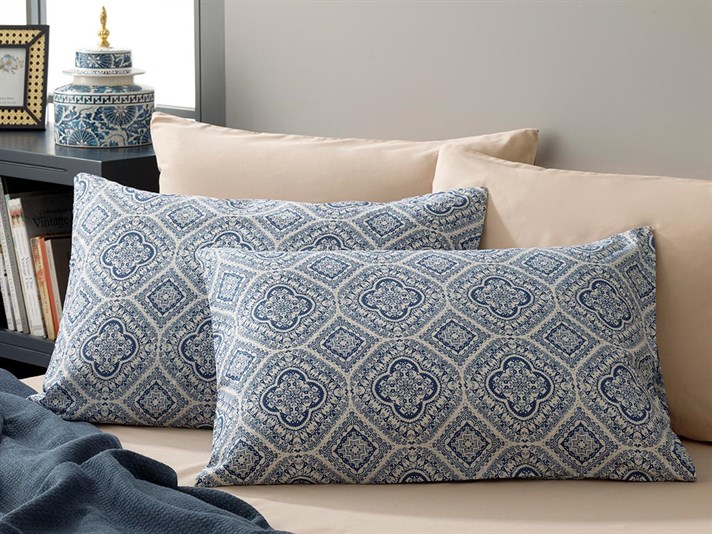 Bohon Cottony Set 2  FAȚĂ DE PERNĂ 50x70 cm Albastru.