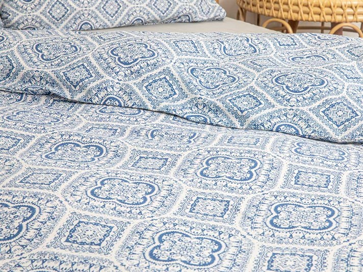 Bohon Cottony For One Person  SET LENJERIE DE PAT 160x220 cm Albastru.