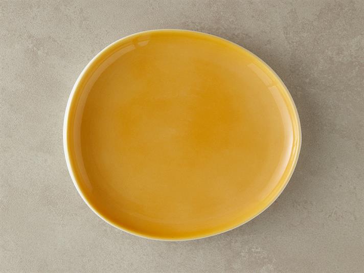 Farfurie fel principal, Bohon, porțelan, 27 cm, galben