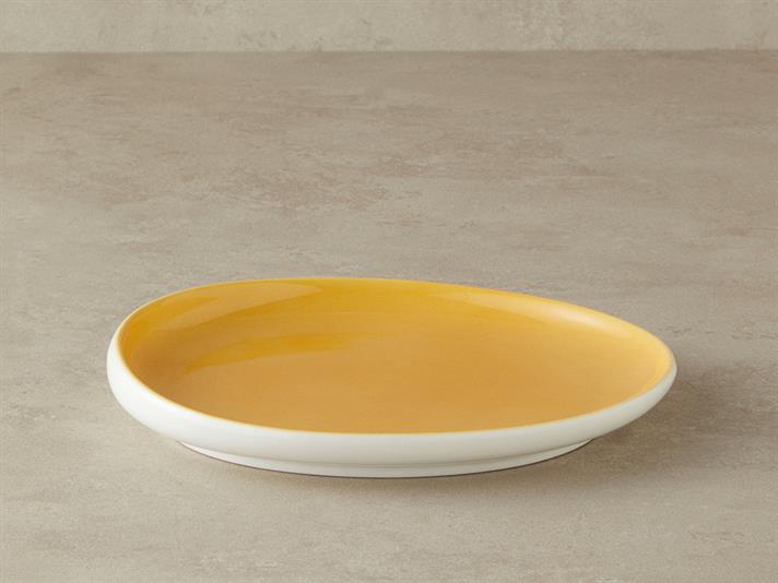 Farfurie fel principal, Bohon, porțelan, 27 cm, galben