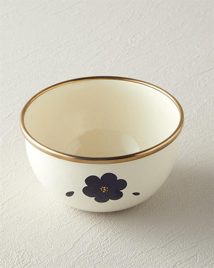 Bol, Bohemia, email, 12 cm, alb