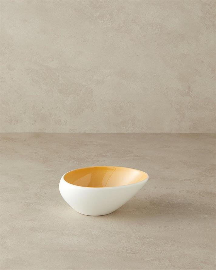 Bol, Boho, portelan, 30 cm, galben