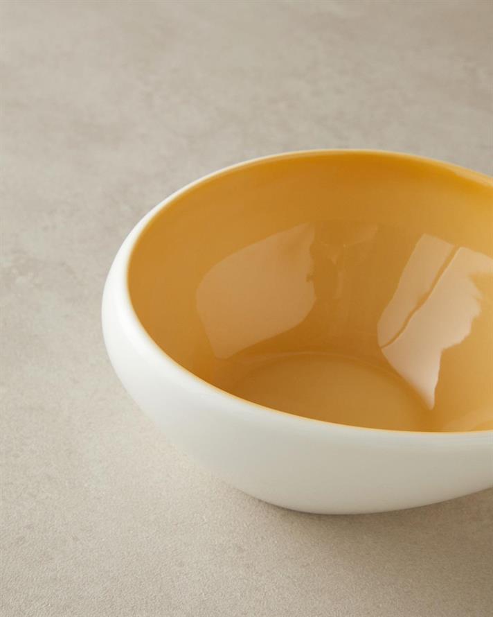 Bol, Bohon, porțelan, 18 cm, galben