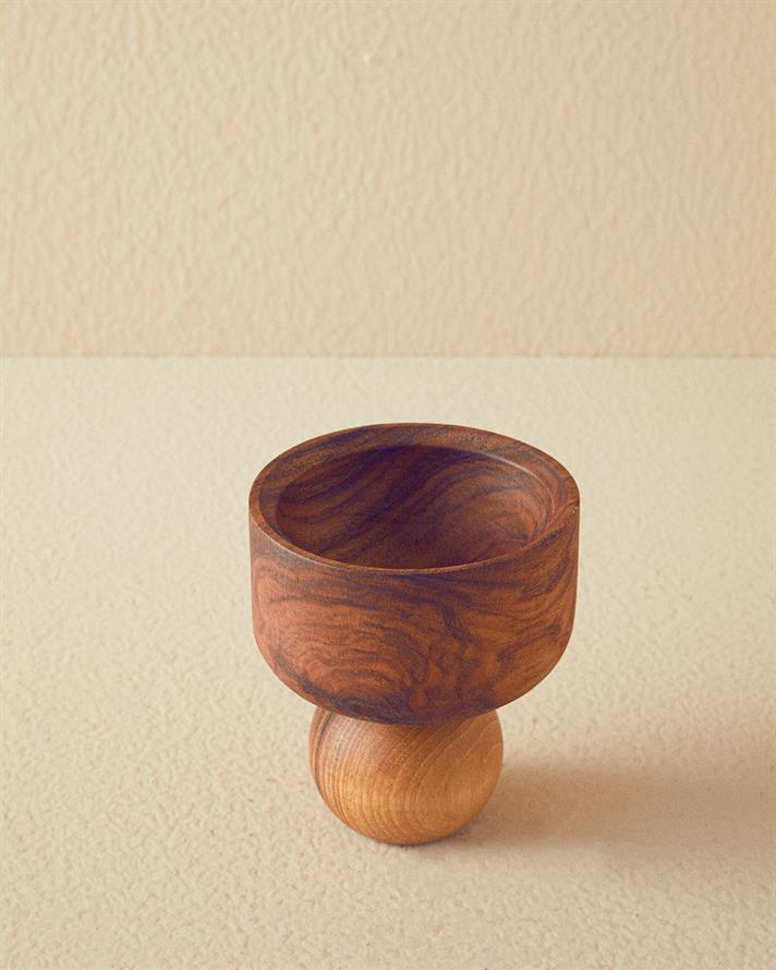 Bol, Bubble Wood, lemn de nuc, 10,7 cm, maro