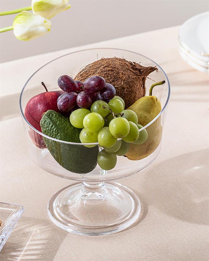 Bol cu picior, Caris, sticlă, 20 cm, transparent