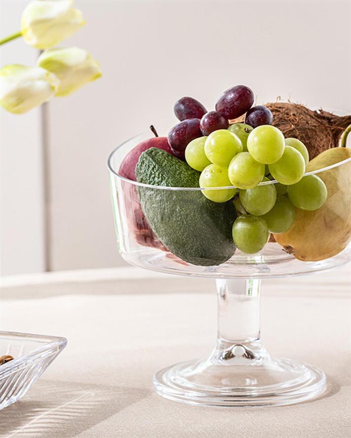 Bol cu picior, Caris, sticlă, 20 cm, transparent