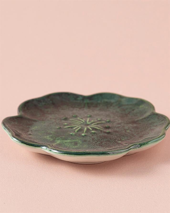 Bol gustare, Bellflower, ceramică, 9 cm, verde închis