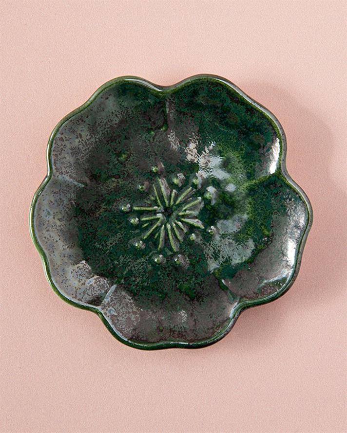 Bol gustare, Bellflower, ceramică, 9 cm, verde închis