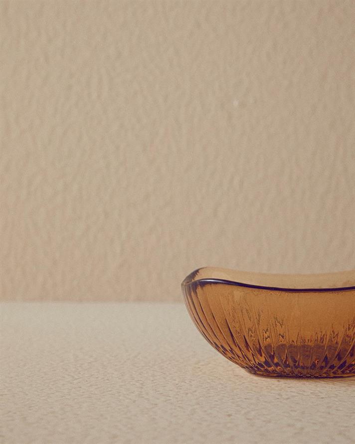 Bol mic servire gustari, Galina, sticla, 10 cm, maro