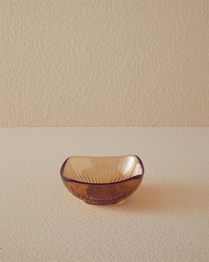 Bol mic servire gustari, Galina, sticla, 10 cm, maro