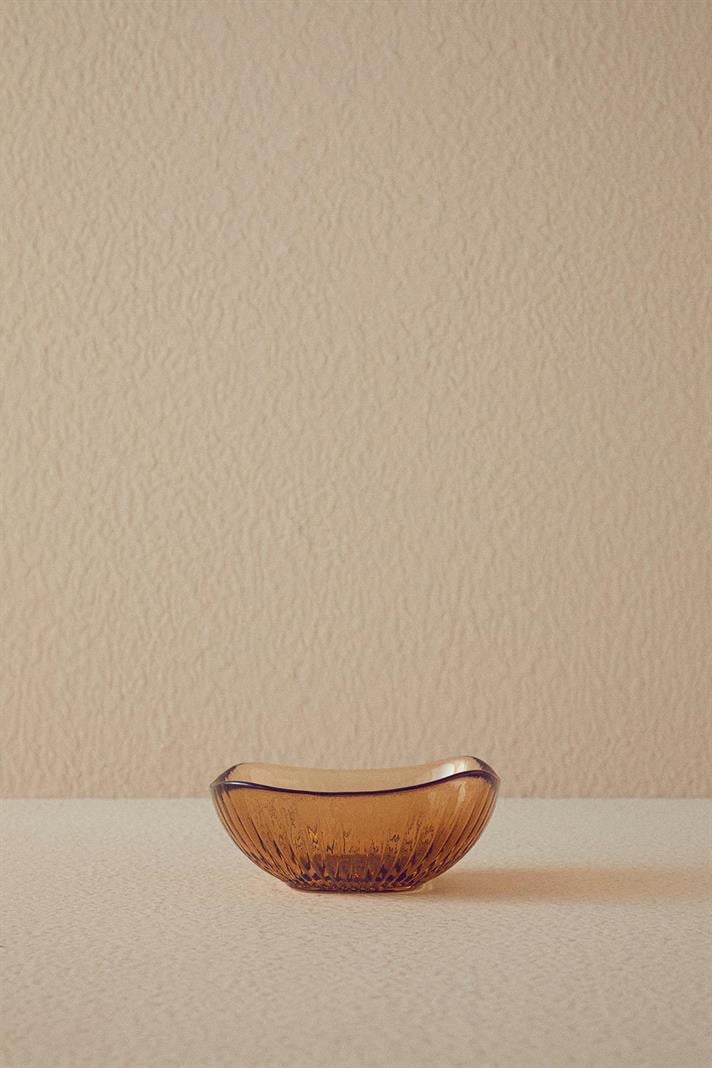 Bol mic servire gustari, Galina, sticla, 10 cm, maro