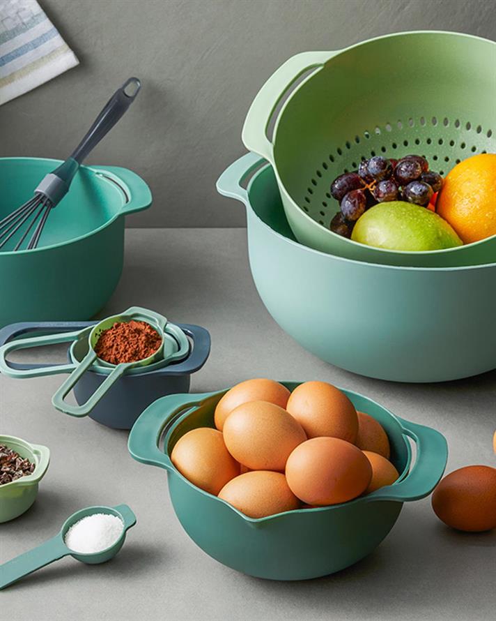 Set multifunctional de bucatarie, Mix Me, 9 piese, plastic, 31 cm, verde