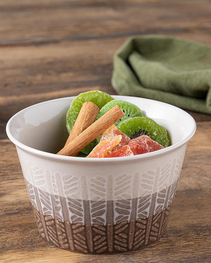 Bol, Nora, ceramică, 530 ml, maro