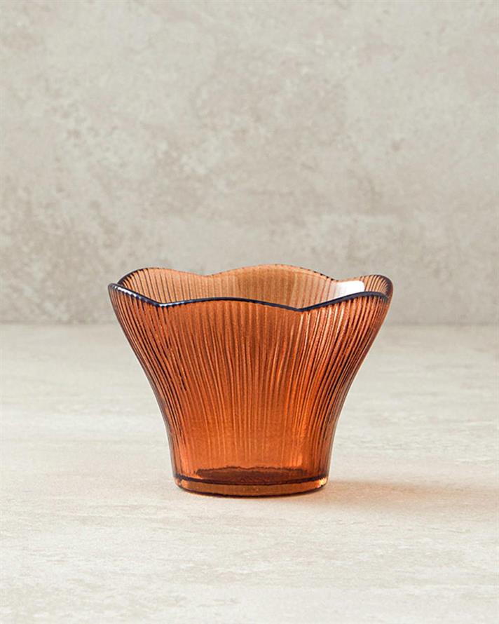 Bol pentru desert, Flare, sticlă, 13 cm, maro