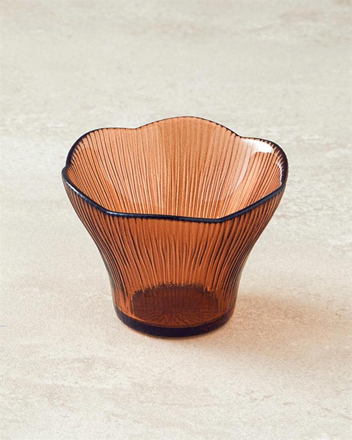 Bol pentru desert, Flare, sticlă, 13 cm, maro