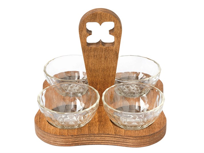 Bonbon Glass 4 Pcs Jam Dish 15 cm Transparent