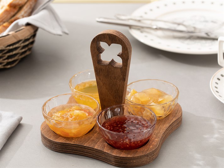 Bonbon Glass 4 Pcs Jam Dish 15 cm Transparent