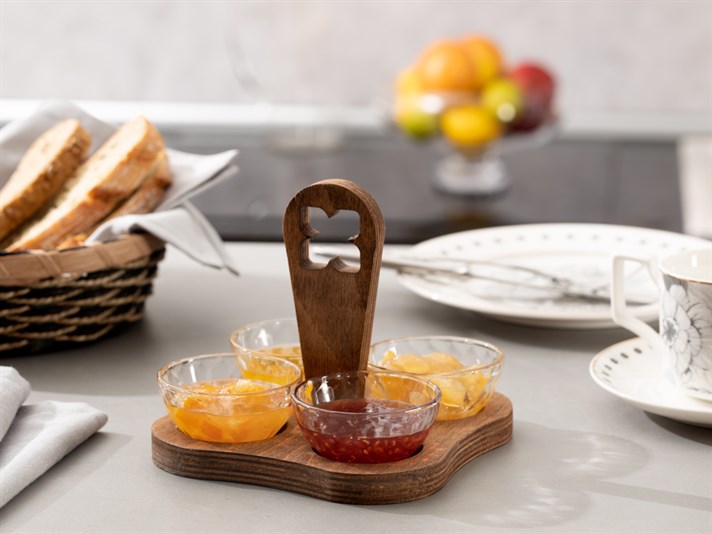 Bonbon Glass 4 Pcs Jam Dish 15 cm Transparent