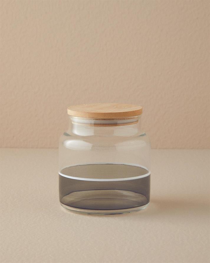Line Glass Jar 635 ml Transparent