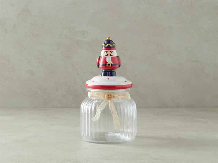 Glass Jar 600 ml Red