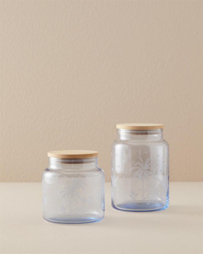Palm Glass Jar 635 ml Transparent