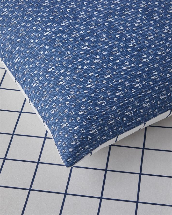 Border Check Ușor De Călcat Single Set Lenjerie De Pat 160x220 cm Albastru