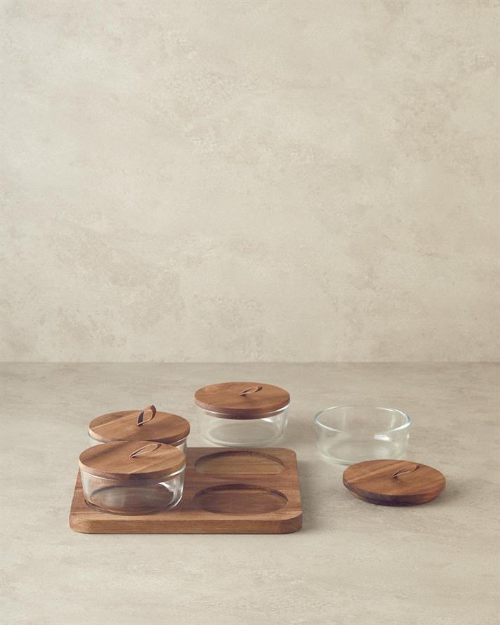 Pantry Borosilicat Cu 4 Piese Recipient Mic Dejun 240 ml Transparent