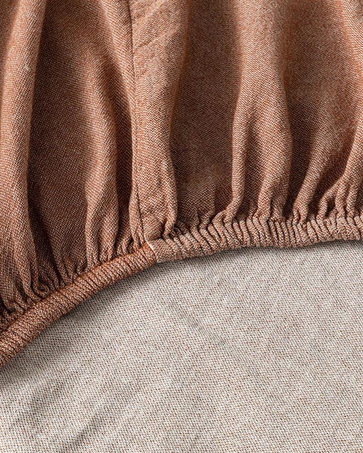 Bowline Set Lenjerie De Pat Single - Set Lenjerie De Pat Din Bumbac | English Home, 160 x 220 cm, Bej - teracotă