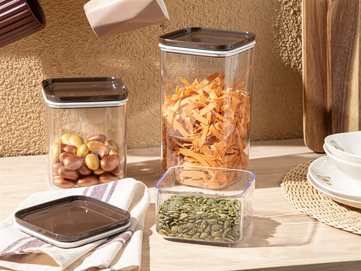 Brena Plastic 3 Set Food Container 1,5L Brown