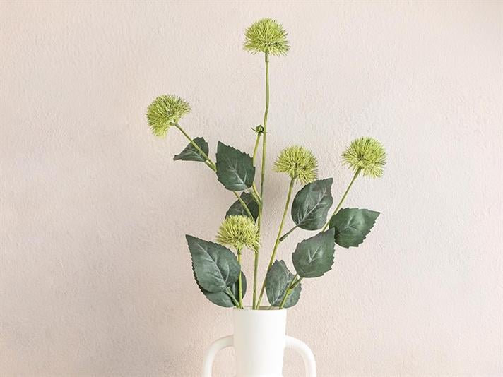 Branch Chrysanthemum Floare Artificială , Plastic, 82 Cm, Crem-Roșu
