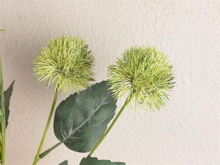 Branch Chrysanthemum Floare Artificială , Plastic, 82 Cm, Crem-Roșu