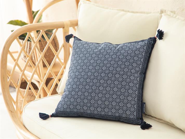 Fata De Perna Decorativa, Branche, Poliester, 43x43 Cm, Albastru Indigo