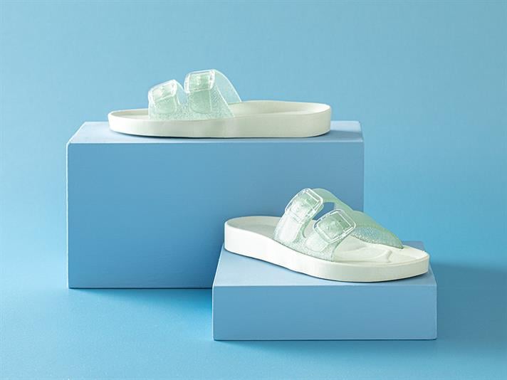 Bright Sandale Papuci De Casă, Pvc, 38, Crem - Verde