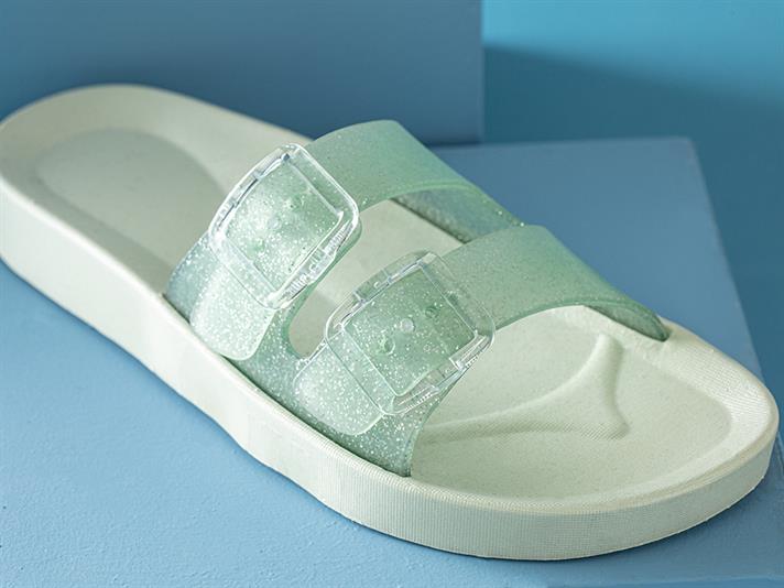 Bright Sandale Papuci De Casă, Pvc, 38, Crem - Verde