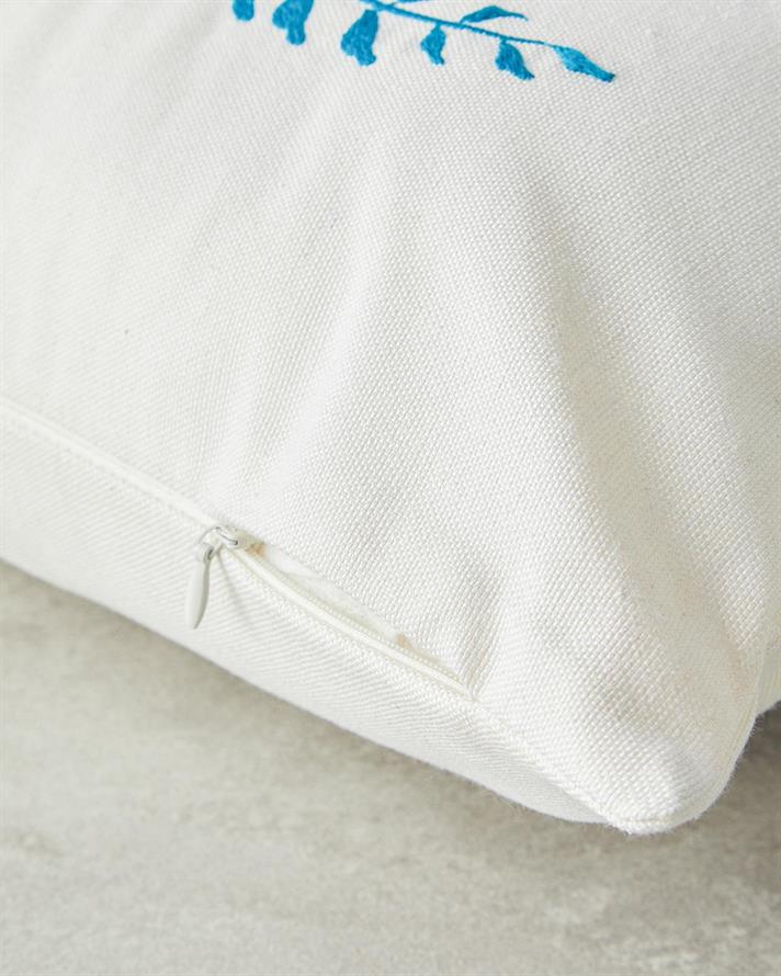 Broderie Punch Pernă Decorativă 45 x 45 cm Albastru