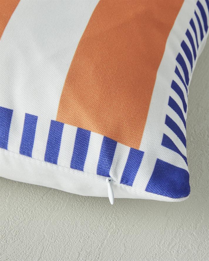 Corallo Broderie Punch Pernuță Decorativă 45x45 cm Bleumarin - Portocaliu