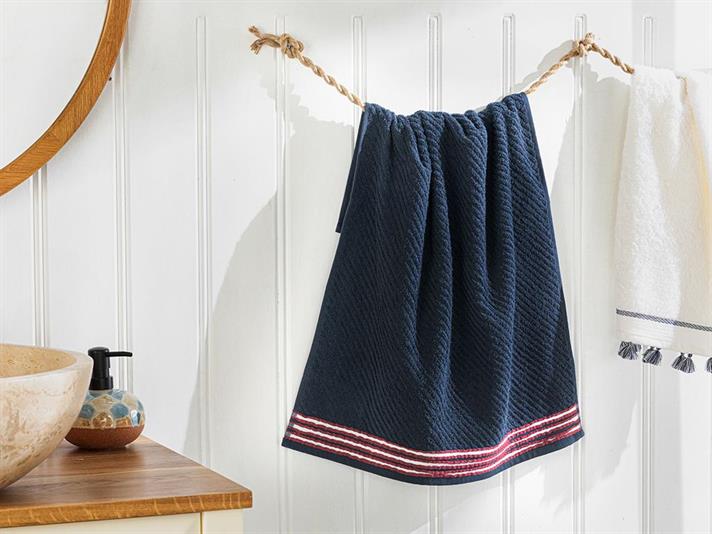 Bronte Dobby Weave Face Towel 50x70 cm Navy Blue