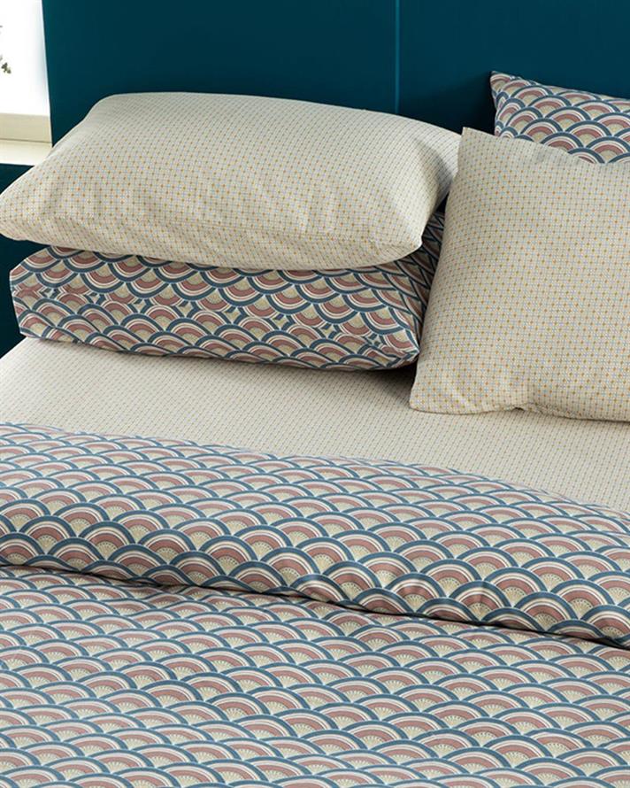 Brooke Ușor De Călcat Double Lenjerie De Pat 200x220 cm Albastru - Scorțișoară