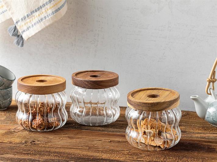 Bruna Borosilicate 3 pcs Jar 350 ml Transparent